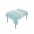 thumbnail image 1 of Aqua Beige Striped Table Cloth, Modern Farmhouse Retro Lines Waterproof Tablecloth for Rectangle Tables, Reusable Washable Fabric Table Cover for Restaurant Kitchen Dining Tables 52"x70", 1 of 6