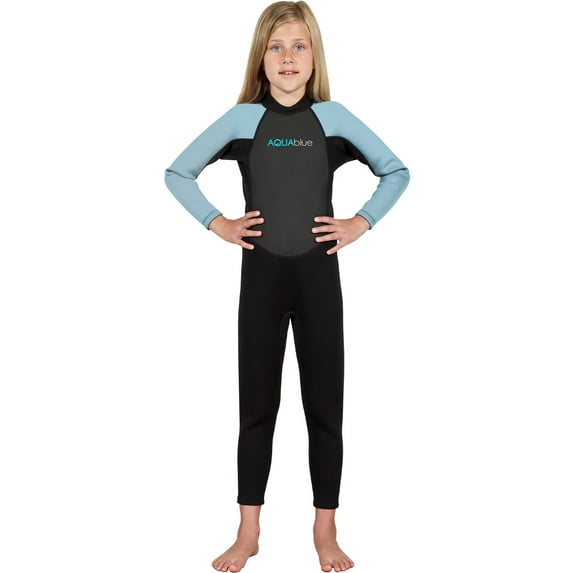 Aqua Blue 3mm Girl's Full Wetsuit