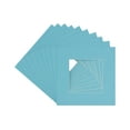 thumbnail image 1 of Aqua Blue Acid Free 7x7 Square Picture Frame Mat with White Core Bevel Cut for 5x5 Pictures - Fits, 1 of 3