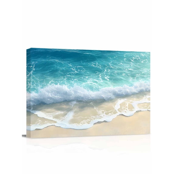 Aqua Blue Beach Wall Art for Living Room,Canvas Picture Wall Decor for ...