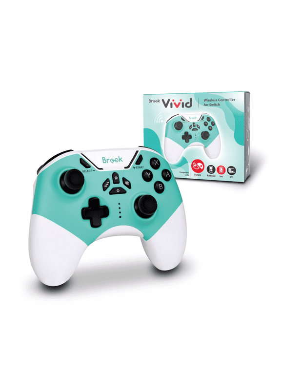 Aqua Blue Brook Vivid Wireless Controller for the PC/IOS/Android/Nintendo Switch
