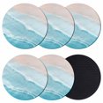 thumbnail image 1 of Aqua Blue Coastal Beach Coasters for Drinks,Absorbent Non Slip Rubber Drink Coasters Set of 6 for Cup,Table,Bar,Home Decor, Ocean Sea Water, 1 of 8