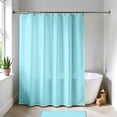 thumbnail image 1 of Aqua Blue Extra Long Waterproof Shower Curtain Liner 71x79 Inches, 1 of 8