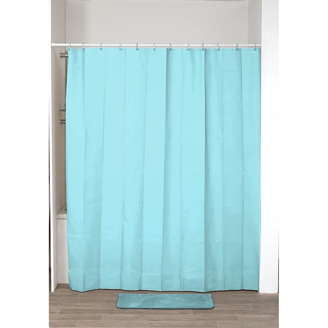 Evideco Aqua Blue Extra Long Plastic Shower Curtain Liner, Premium PEVA
