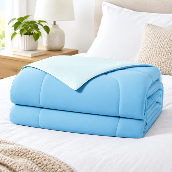 Aqua Blue Full / Queen (90"x90") Evercool Comforter for Hot Sleepers