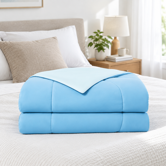 Aqua Blue Full / Queen (90"x90") Evercool Comforter for Hot Sleepers