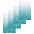 thumbnail image 1 of Aqua Blue Geometric Kitchen Dish Towels for Drying Dishes Set of 4, Modern White Stripe Distortion Art Waffle Weave Microfiber Hand Tea Bathroom Towels Quick Dry & Absorbent Towel 15.7x23.6, 1 of 7