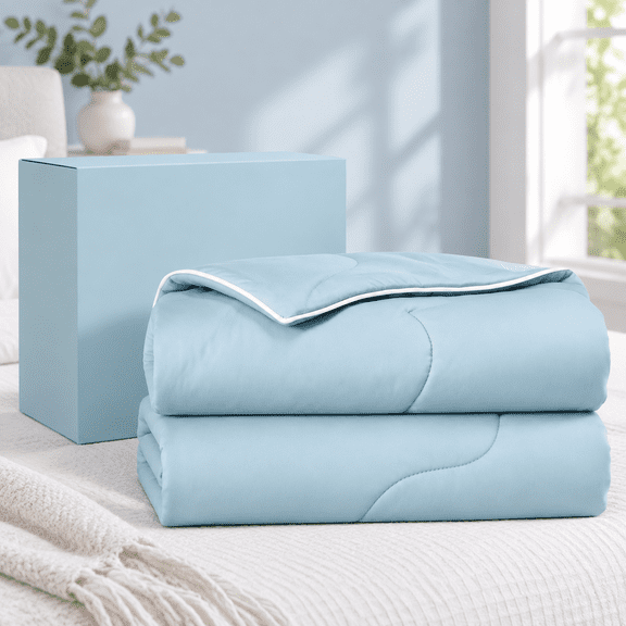 Aqua Blue King / Cali King (106"x90") Cool Touch All-Season Bed Blanket