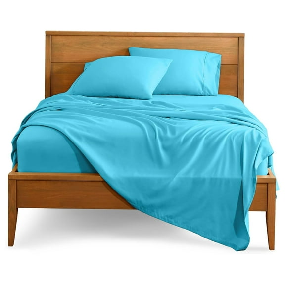 Aqua Blue, Microfiber Twin Extra Long Sheet Set, Twin XL