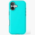 thumbnail image 1 of Aqua Blue Solid Retro Minimal Artistic Bold Plain Color Design iPhone Case 17 11 12 13 14 15 16 Pro Max, 1 of 2