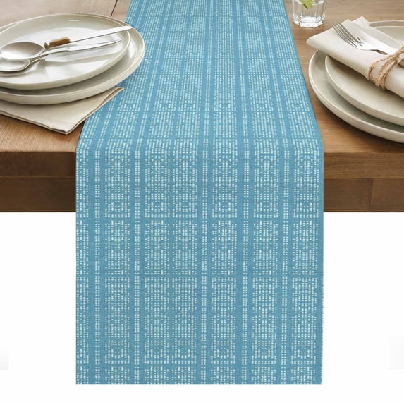 Aqua Blue Table Runner Modern Geometric Abstract Art Aesthetics ...
