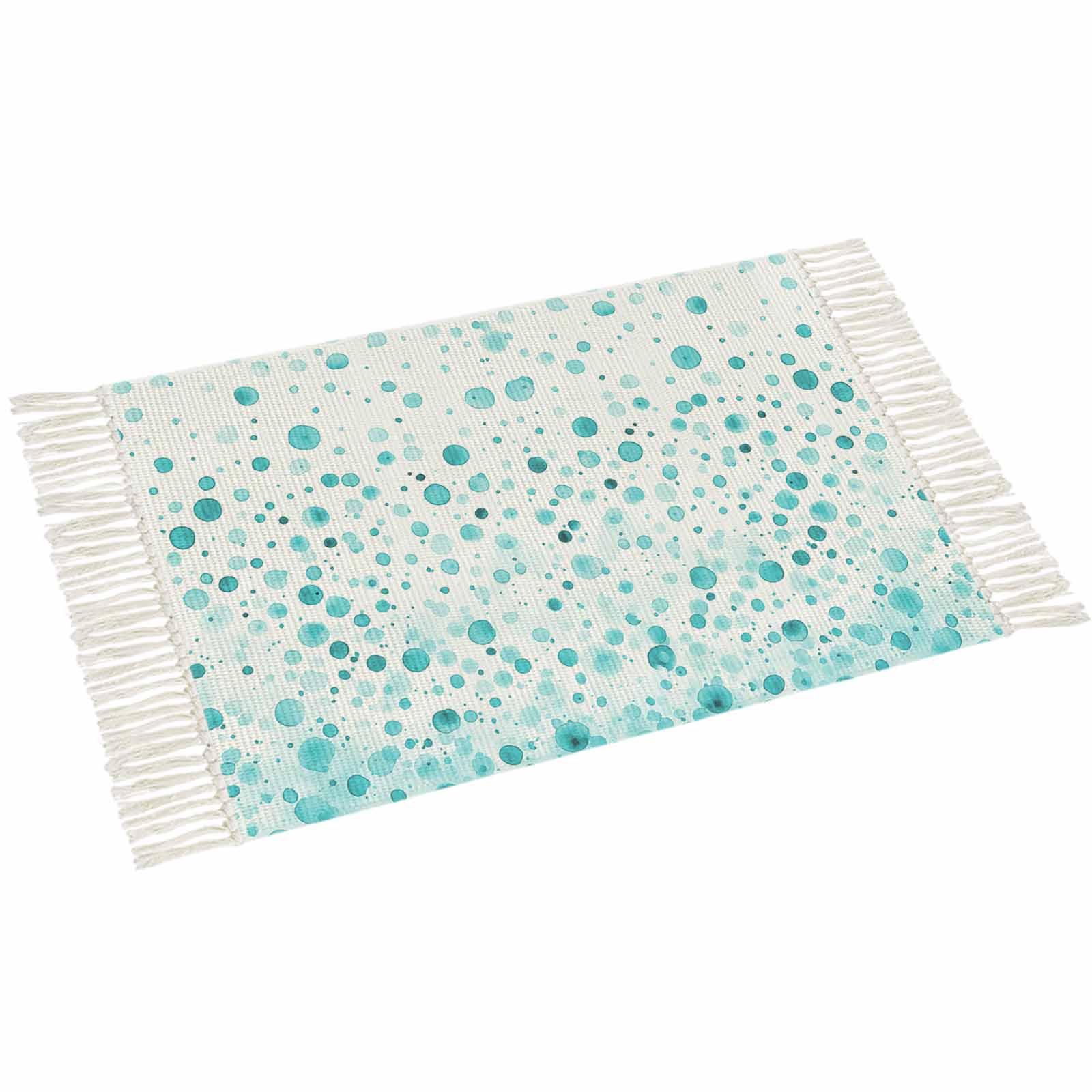 Aqua Blue Washable Bath Rug - 2x3 Entry Rug Washable Indoor Bathroom ...