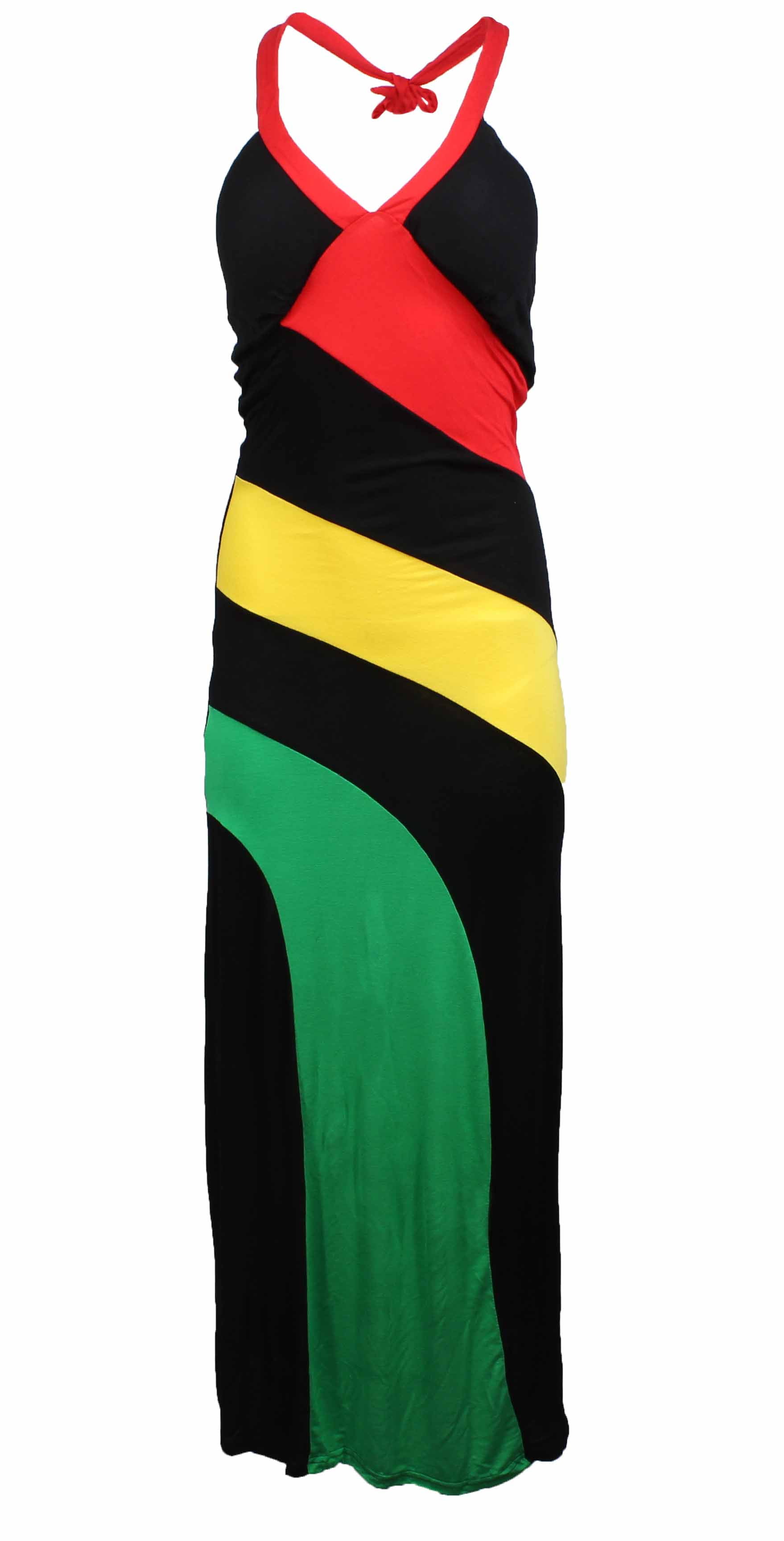 Aqua Blue Womens Halter Rasta Long Dress (Rasta, Large) - Walmart.com