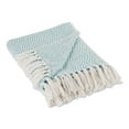 thumbnail image 1 of Aqua Blue X-Diamond Cotton Geometric Throw 50x60, 1 of 7