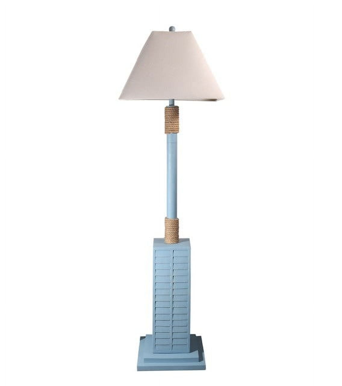 Coastal Charm Aqua Blue Nautical Rope Shutter-Style Floor Lamp