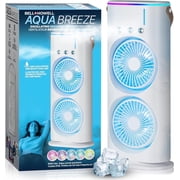 Bell + Howell Aqua Air Misting Fan Portable Rechargeable Cooling Fan, Personal Air Conditioner, Evaporative Air Cooler for Room, Mister Portable Outdoor Cooling Fans, As Seen on Tv