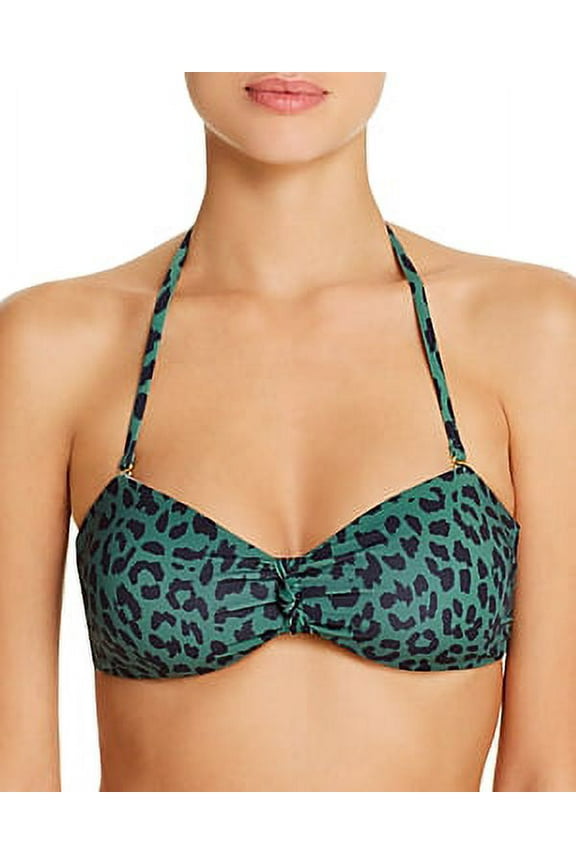CACTUS Leopard Print Bandeau Bikini Swim Top, US Small