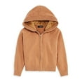 thumbnail image 1 of Aqua CAMEL Girls' Faux-Fur-Lined Sweater Hoodie, US Small, 1 of 1