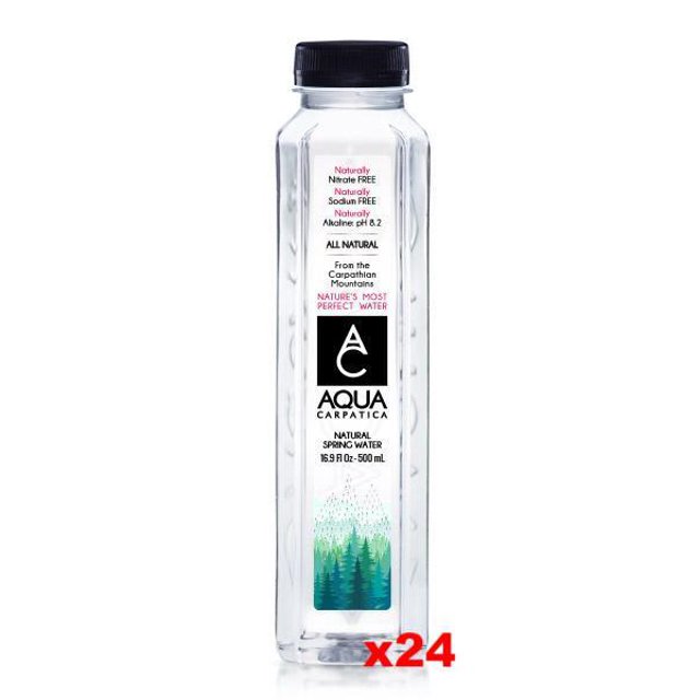 Aqua Carpatica Natural Spring Water CASE (24 x 16.9 fl oz) Plastic