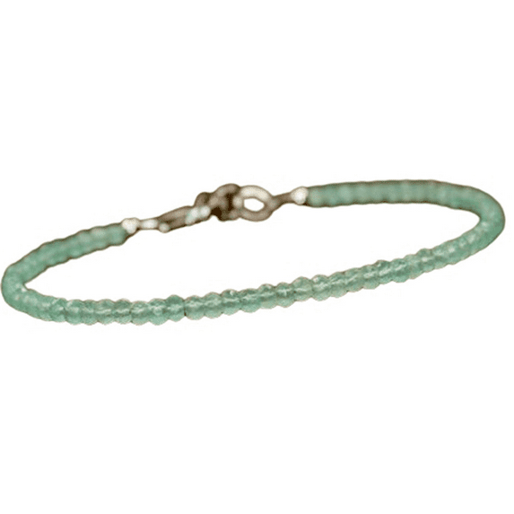 Aqua Chalcedony 2.5mm Rondelle Shape Faceted Cut Beads 7 inch Silver Plated Clasp Bracelet for men, women, unisex. Link Chain Stacking Bracelet.|LINK_00627