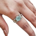 thumbnail image 1 of Aqua Chalcedony Ring, 925 Sterling Silver Oxidized, Women Ring, Natural Chalcedony, March Birthstone, Christmas, Thanksgiving, Tiny Dainty Ring, Handmade, Statement Jewelry, Wedding, Anniversary Gift, 1 of 8