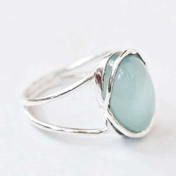 Aqua Chalcedony Ring, KOHI Rings for Women, Trending Thin Delicate Ring, Dainty Ring, Bridesmaid Gift, Christmas Promise Ring, Gift For Her