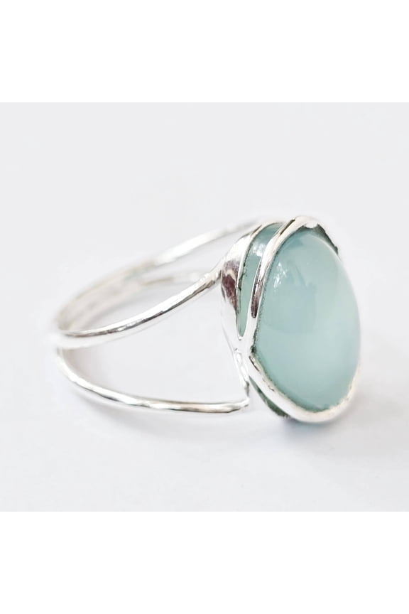 Aqua Chalcedony Ring, KOHI Rings for Women, Trending Thin Delicate Ring, Dainty Ring, Bridesmaid Gift, Christmas Promise Ring, Gift For Her
