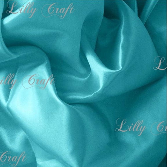 Aqua Charmeuse Satin Fabric 58”/60” Inches Wide - Sold By The Yard