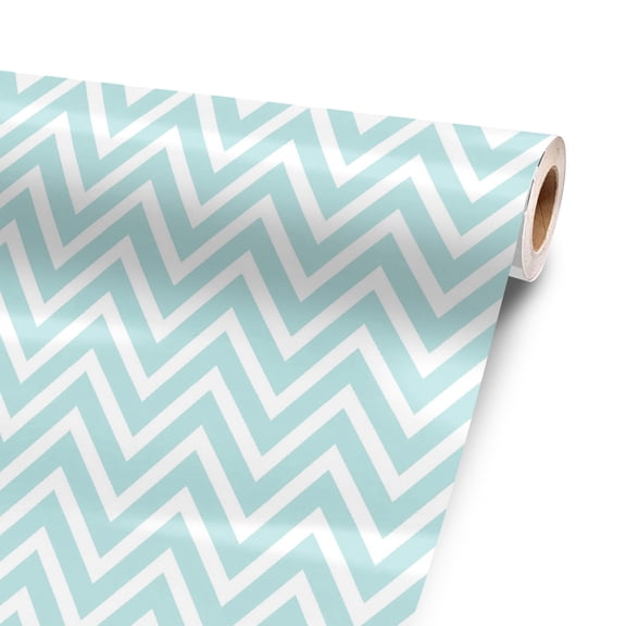 Aqua Chevron 120” x 52” Vinyl Wrap Sheet for large or custom items | 3M wrap DIY to custom skin gear of all types and sizes, including vehicles, boats, appliances, furniture, atv’s,