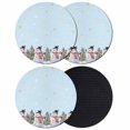 thumbnail image 1 of Aqua Christmas Snowman Coasters Set of 4, Absorbent Coasters for Drinks, Winter Xmas Tree Snowflakes Coaster for Desk Coffee Table Protection, Home Decor House Warming Gifts 4", 1 of 8