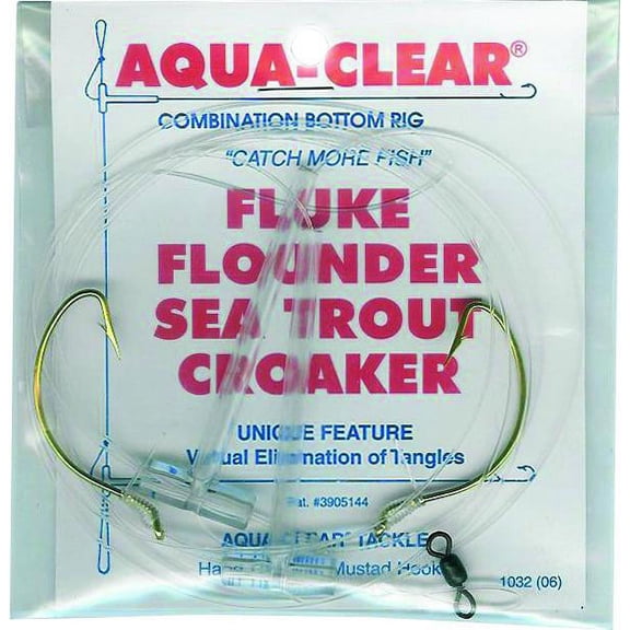 Aqua Clear FW-1A Hi/Lo Fluke/ Flounder/Trout/Croaker 2/0 Wide Gap