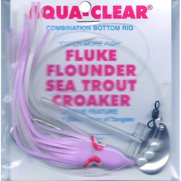 Aqua Clear FW-4HPS Single Leader Fluke/Flounder/Trout Pink Glo Squid