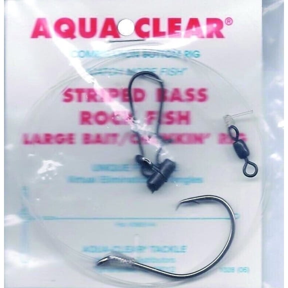 Aqua Clear ST-7CFF Striped Bass Fish Finder Rig 7/0 Circle Hook 48"
