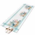 thumbnail image 1 of Aqua Coastal Area Rugs Collection 2'x6', Nautical Seashells Coral Leaves Stripes Non Slip Indoor Rectangle Throw Runner Rug Floor Mat Carpet for Living Room Dining Table Bedroom Nursery, 1 of 9