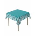 thumbnail image 1 of Aqua Coastal Coral Table Cloth, White Ocean Marine Sea Nautical Beach Waterproof Tablecloth for Square Tables, Reusable Washable Fabric Table Cover for Restaurant Kitchen Dining Tables 54"x54", 1 of 6