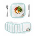 thumbnail image 1 of Aqua Coastal Round 15 Inch Placemats Set of 8, Nautical Seashells Coral Leaves Stripes HeatResistant Non Slip Place Mats for Dining Table, Wipeable Braided Kitchen Table Mats for Housewarming, 1 of 9