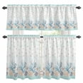 thumbnail image 1 of Aqua Coastal Shell Kitchen Curtains Sets for Windows 36 Inch Length, Nautical Coral Starfish Seahorse Rod Pocket Window Treatments Tier Curtains and Valances Set for Bedroom/Bathroom, 1 of 8