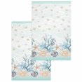 thumbnail image 1 of Aqua Coastal Shell Kitchen Dish Towels for Drying Dishes Set of 2, Nautical Coral Starfish Seahorse Waffle Weave Microfiber Hand Tea Bathroom Towels Quick Dry & Absorbent Towel 15.7x23.6, 1 of 7