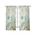 thumbnail image 1 of Aqua Coastal Starfish Curtains 63 Inch Length,Sheer Curtains for Bedroom Living Room Window Farmhouse Nautical Seahorse Coral Rod Pocket Drapes Kitchen Curtains Small Half Window 42"x63" 2 Panels, 1 of 7