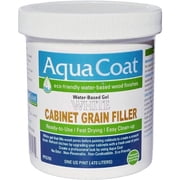 Aqua Coat Water-Based Clear Wood Grain Filler Gel, Fast-Drying, Low Odor, Low VOC, Sandable, Stainable & Paintable, Easy Water Cleanup, Glossy Finish, 16 oz