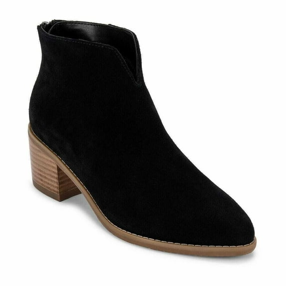 Aqua College Women's Emily Waterproof Ankle Booties Black Suede Size 7 M