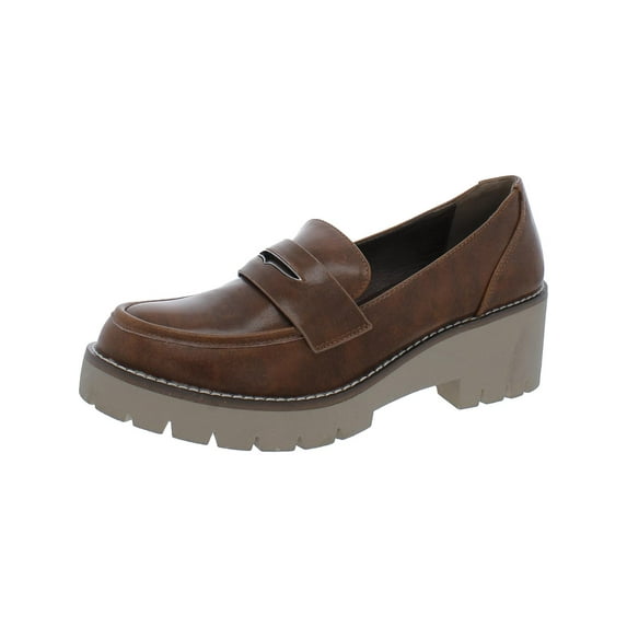 Aqua College Womens Daria Leather Slip-On Loafers