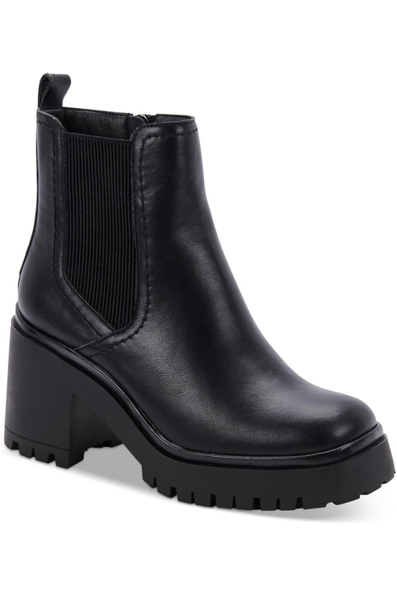 Womens Raine Lug Sole Faux Leather Chelsea Boots