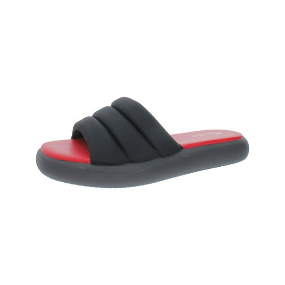 Aqua College Womens Simona Open Toe Cushioned Footbed Pool Slides