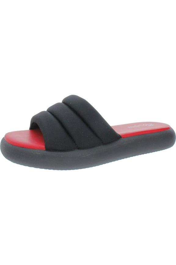 Womens Simona Open Toe Cushioned Footbed Pool Slides