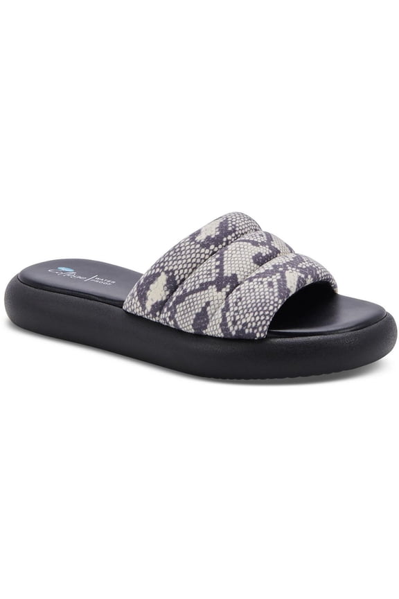 Womens Simona Open Toe Snake Print Pool Slides
