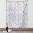 thumbnail image 1 of Aqua and Coral Tapestry, Vintage Blue Shaded Teapots with Dots and Thriving Romantic English Roses, Wall Hanging for Bedroom Living Room Dorm Decor, 40W X 60L Inches, Multicolor, by Ambesonne, 1 of 5