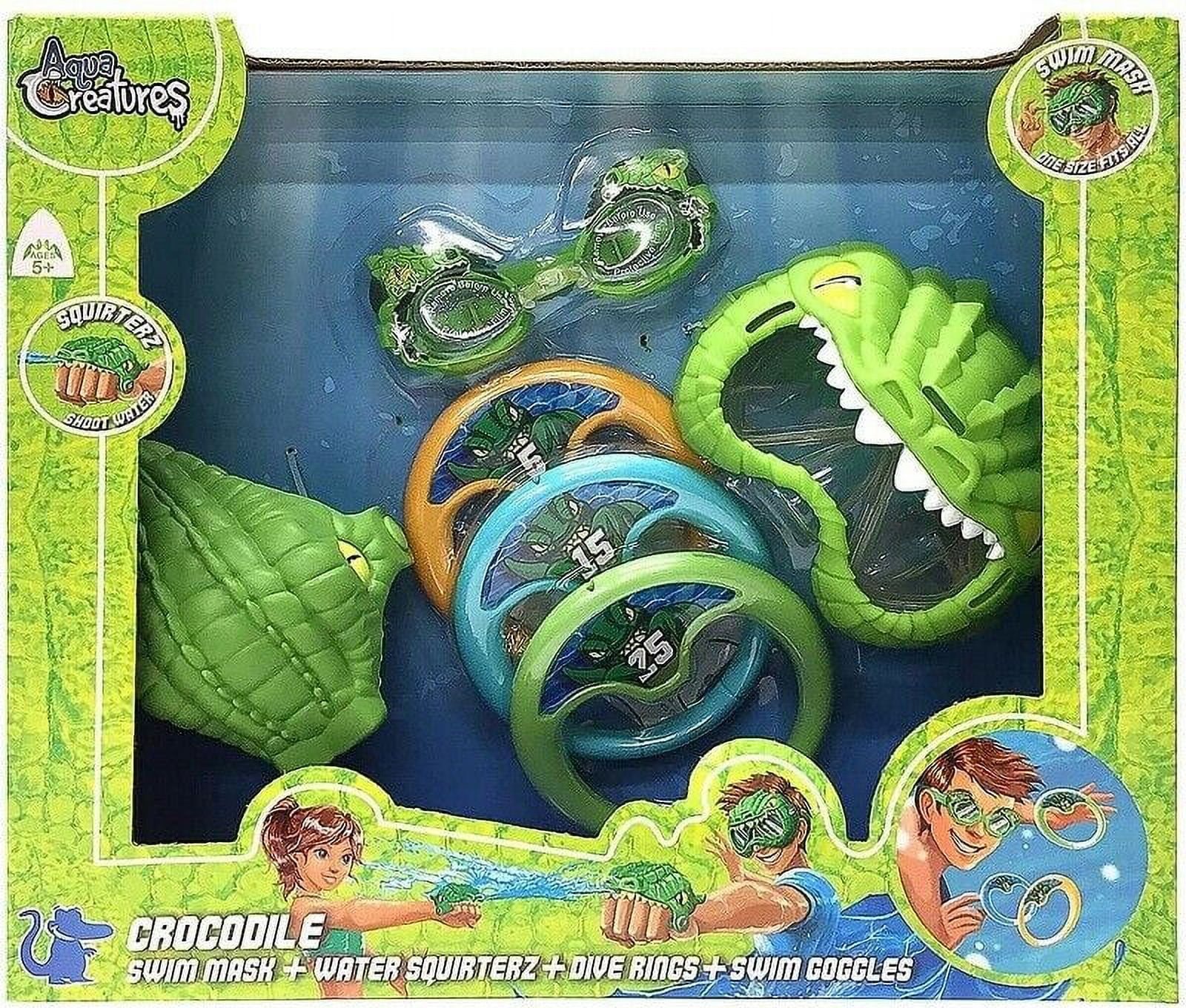Aqua Creature Fun Swim Set (Mask, Goggles, Dive Rings, Squirterz