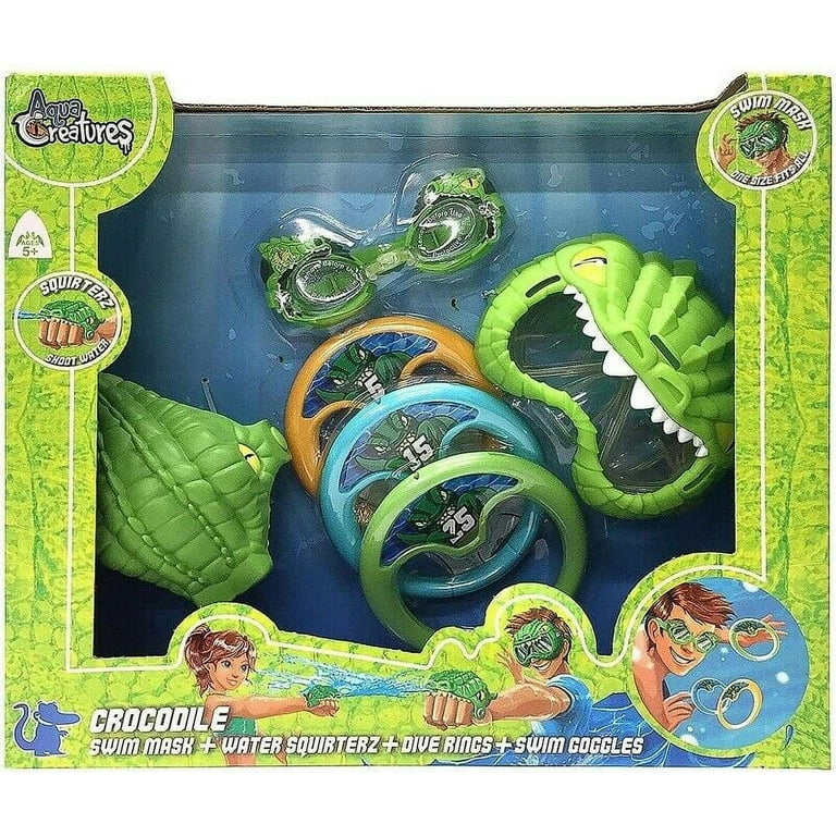 Aqua Creature Fun Swim Set (Mask, Goggles, Dive Rings, Squirterz