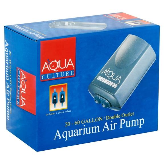 Aqua Culture 20-60-Gallon Double Outlet Aquarium Air Pump